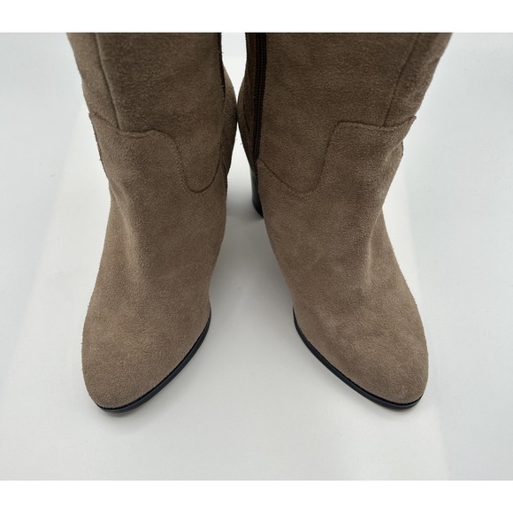 Lord & Taylor 424 Fifth Tall Suede Knee Boots,Women's SZ: 6 M,Beige,Cuff/Uncuff - Picture 10 of 16